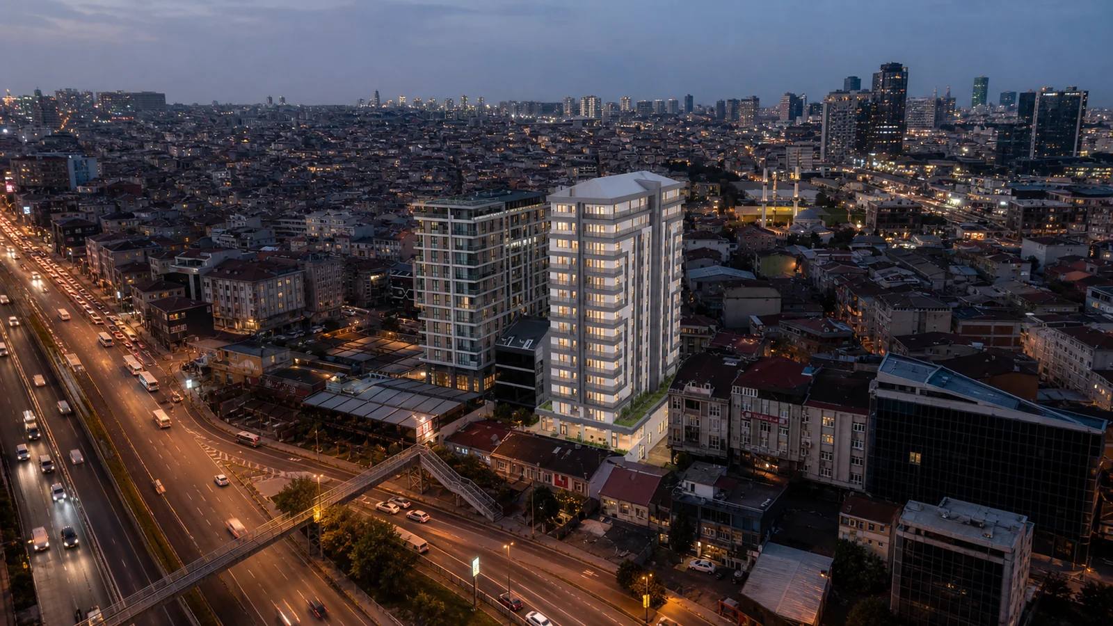 Başakşehir Tane Rezidans modern konut binası ve şehir bağlantısı