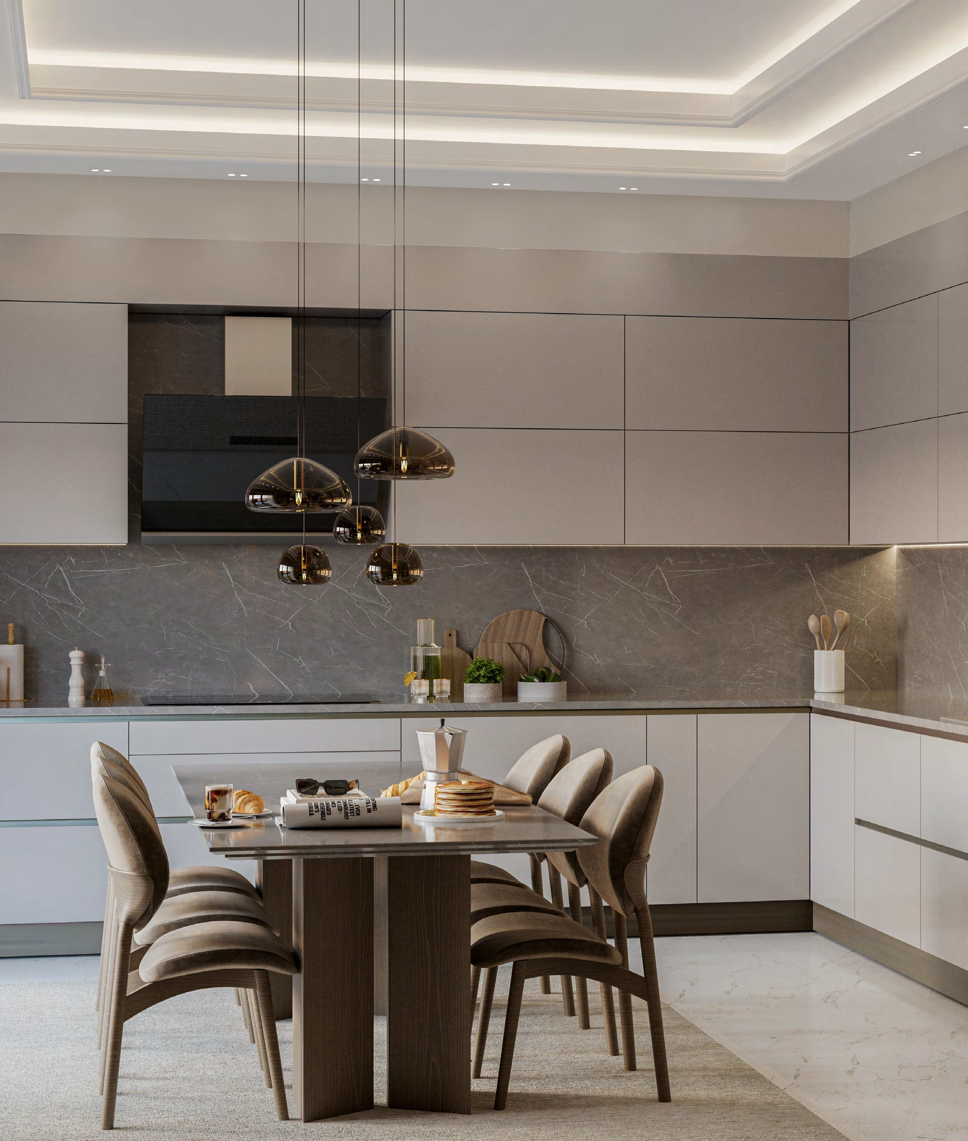 Tane Villas modern mutfak ve yemek masası